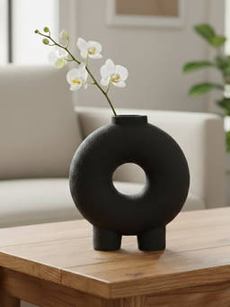 Whispering Homes - Ezra Ceramic Vase - Black