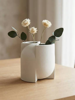 Whispering Homes - Kumo Dual Ceramic Vase - White