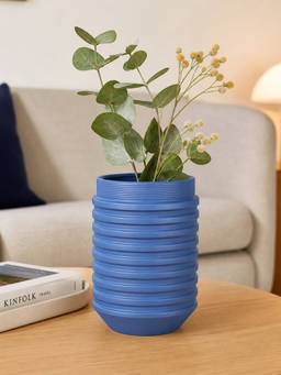Whispering Homes - Inverted Edvin Ceramic Vase - Blue