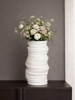 Whispering Homes - Thrown Tumbler Ceramic Vase - White