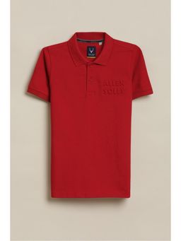 Allen Solly - Boys Red Embroidered Polo T-Shirt