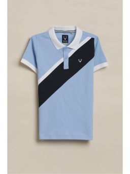 Allen Solly - Boys Light Blue Colorblock Polo T-Shirt