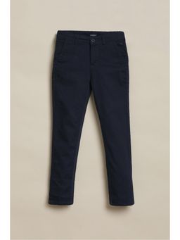 Allen Solly - Boys Navy Blue Solid Trouser