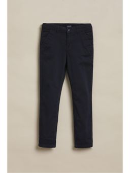 Allen Solly - Boys Navy Blue Solid Trouser
