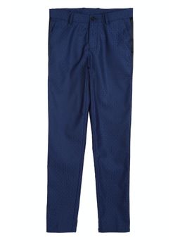 Peter England - Boys Navy Blue Print Pant