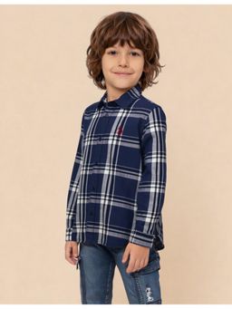 U.S. POLO ASSN. - Boys Blue Tartan Checks Twill Shirt