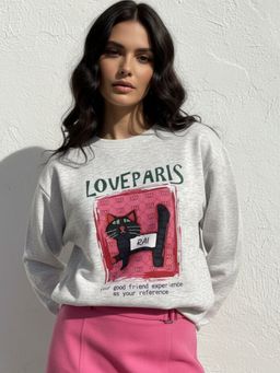 Outzidr - Character Graphic Grey Sweatshirt