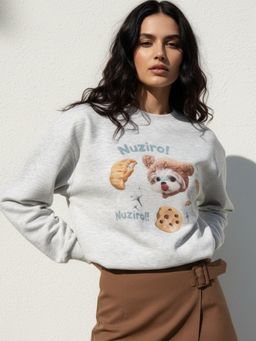 Outzidr - Character Graphic Off White Sweatshirt