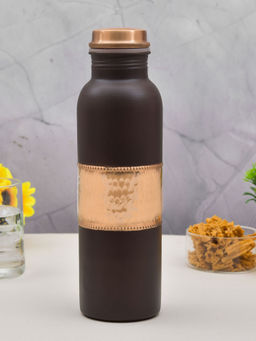 Oggn - Pure Copper Water Bottle Stylish Middle Hammered 950ml