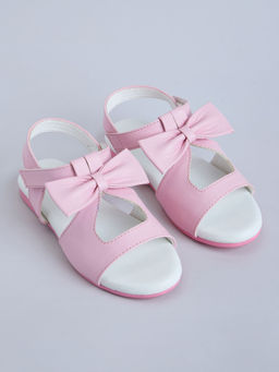 Hopscotch - Bow Applique Pink Sandals