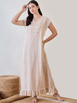 The Kaftan Company - Striped Earthy Night Dress