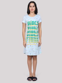 evolove - Vibrant Bliss Cotton Short Nighty Dress