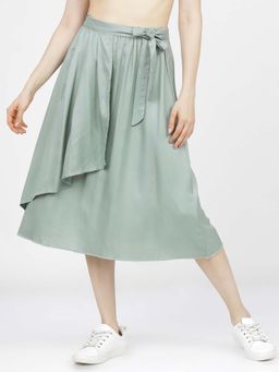 TOKYO TALKIES - Women Tulip Hem Wrap Style A-Line Skirt