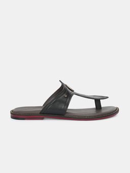 EGOSS - Sevilla Genuine Leather Buckled Formal Black Sandals for Men
