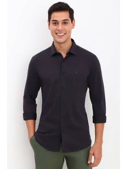 Allen Solly - Men Black Slim Fit Solid Full Sleeves Casual Shirts
