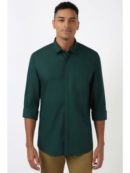 Peter England - Men Green Slim Fit Solid Shirt