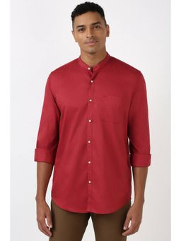 Peter England - Men Red Slim Fit Solid Shirt