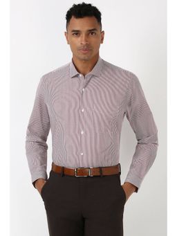 Peter England - Men Maroon Regular Fit Formal Shirt