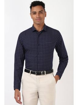 Peter England - Men Navy Slim Fit Formal Shirt