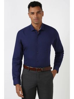 Peter England - Men Navy Slim Fit Formal Shirt