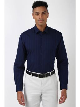 Peter England - Men Navy Regular Fit Formal Shirt