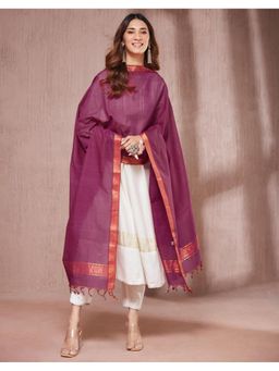 Fabindia - Magenta Cotton Woven Dupatta