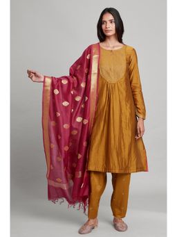 Folksong - Sangria Pink Chanderi Jacquard Dupatta