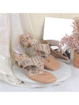 Mochi - Women Beige Sandal Heels