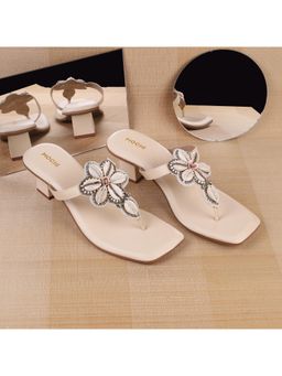 Mochi - Women Beige Heels