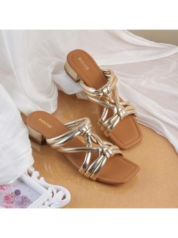 Mochi - Women Gold Sandal Heels