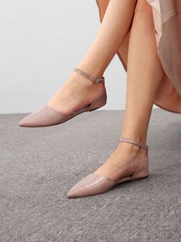 IRUSSH - Nude D'orsay Ankle Buckle Mules