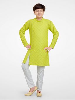 Jeetethnics - Boys Green Kurta Pyjama (Set of 2)