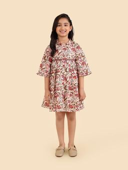 Fabindia - White Printed Dress