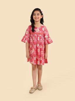 Fabindia - Pink Printed Dress