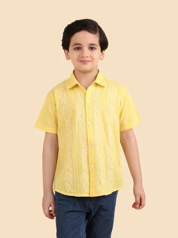 Fabindia - Yellow Embroidered Shirt
