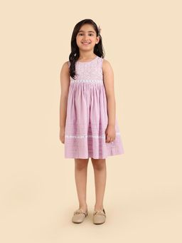 Fabindia - Purple Embroidered Dress