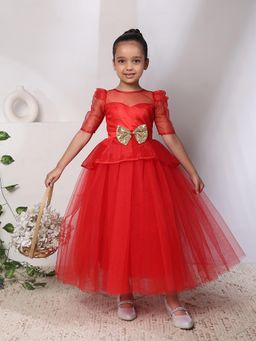 Toy Balloon Kids - Red Self Design Dress