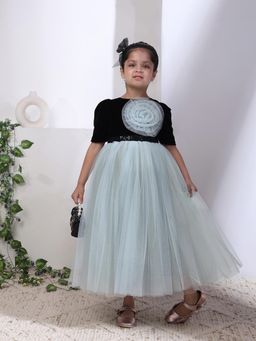 Toy Balloon Kids - Blue Self Design Dress