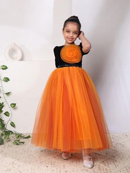 Toy Balloon Kids - Orange Self Design Dress