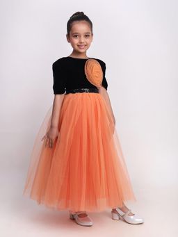 Toy Balloon Kids - Peach Self Design Dress
