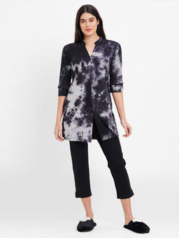 Sweet Dreams - Women Cotton Printed Top & Pyjama - Black (Set of 2)
