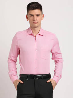 Turtle - Pink Self Design Shirt
