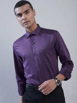 Turtle - Purple Self Design Shirt