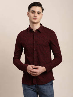 Turtle - Maroon Printed Shirt