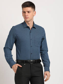 Turtle - Navy Blue Printed Shirt