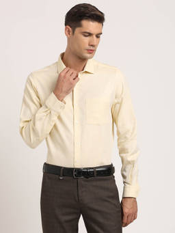 Turtle - Beige Self Design Shirt