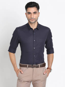 Turtle - Navy Blue Printed Shirt