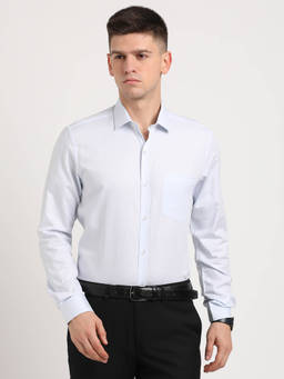 Turtle - Blue Self Design Shirt