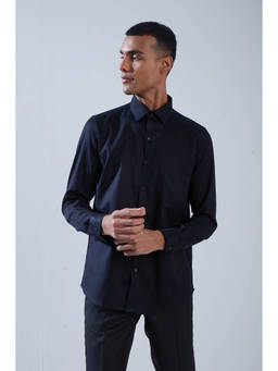 Turtle - Black Self Design Shirt