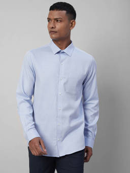 Turtle - Blue Self Design Shirt